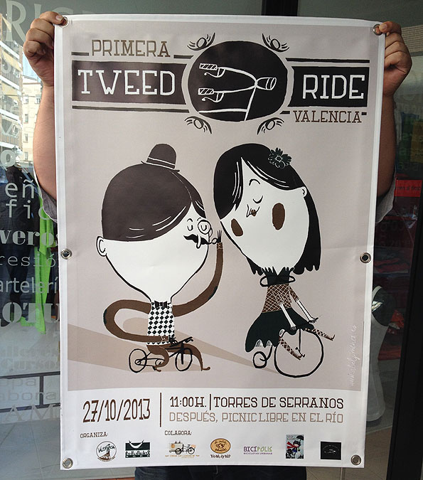 lona valencia en bici - valencia serigrafia