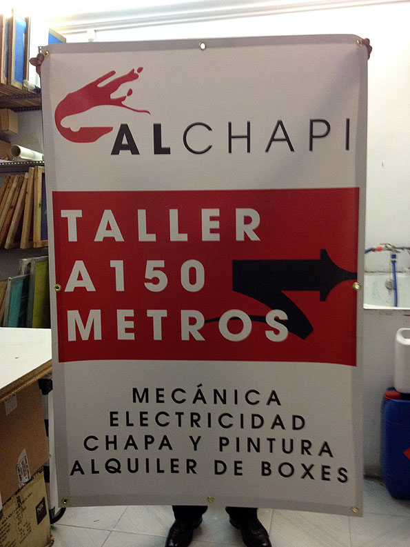 lona publicitaria taller alchapi - valencia serigrafia
