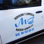 rotulacion vinilo coche mg servicios limpiezas - valencia serigrafia