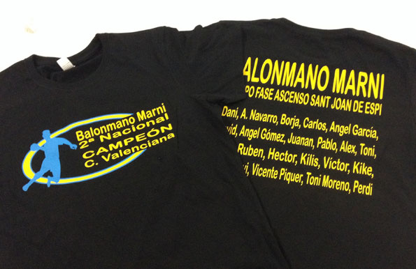 camisetas vinilo balonmano marni - valencia serigrafia
